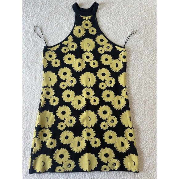 Urban Outfitters Charlie Sunflower Knit Mini Dress, Yellow, LARGE NWOT - Picture 3 of 8